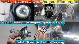 reflektor lampu rusak es?! modal Rp 8000 kilap lagi es