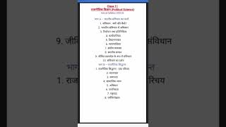 Political Science Annual Syllabus 2025-26 Class 11 Hindi Medium #class11#ncert#education#ytshorts