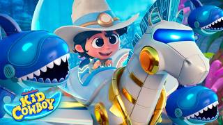 kid cowboy goes swimming robot sharks kid cowboy guess gadget