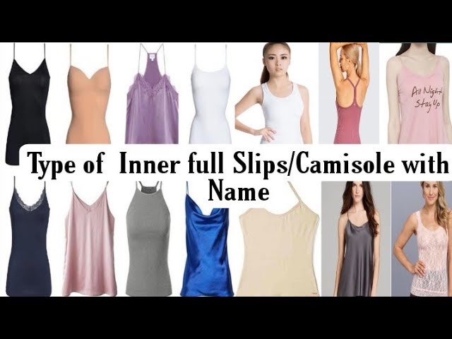 Type of Inner full Slips/Camisole with Name, Girls Slips with Name, Modern  Slips Design