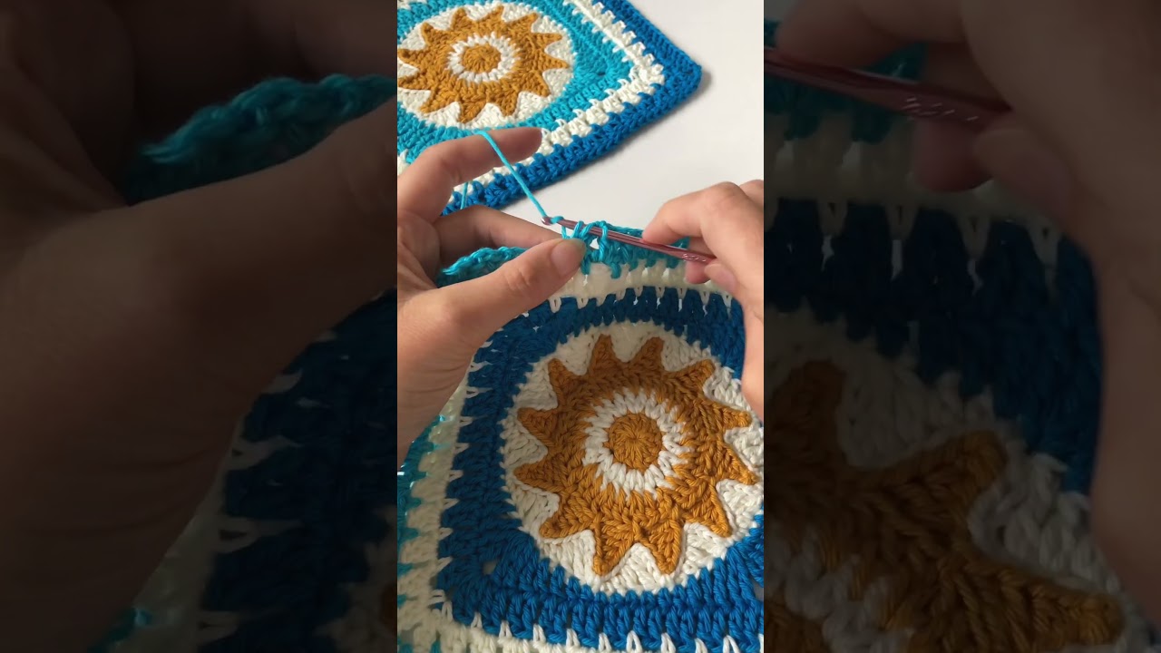 Crocheting a Hazy Sunshine Granny Square 