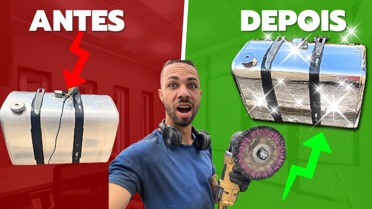 Passo a Passo Completo -Como Polir tanque de Alumínio com Politriz e pedra verde