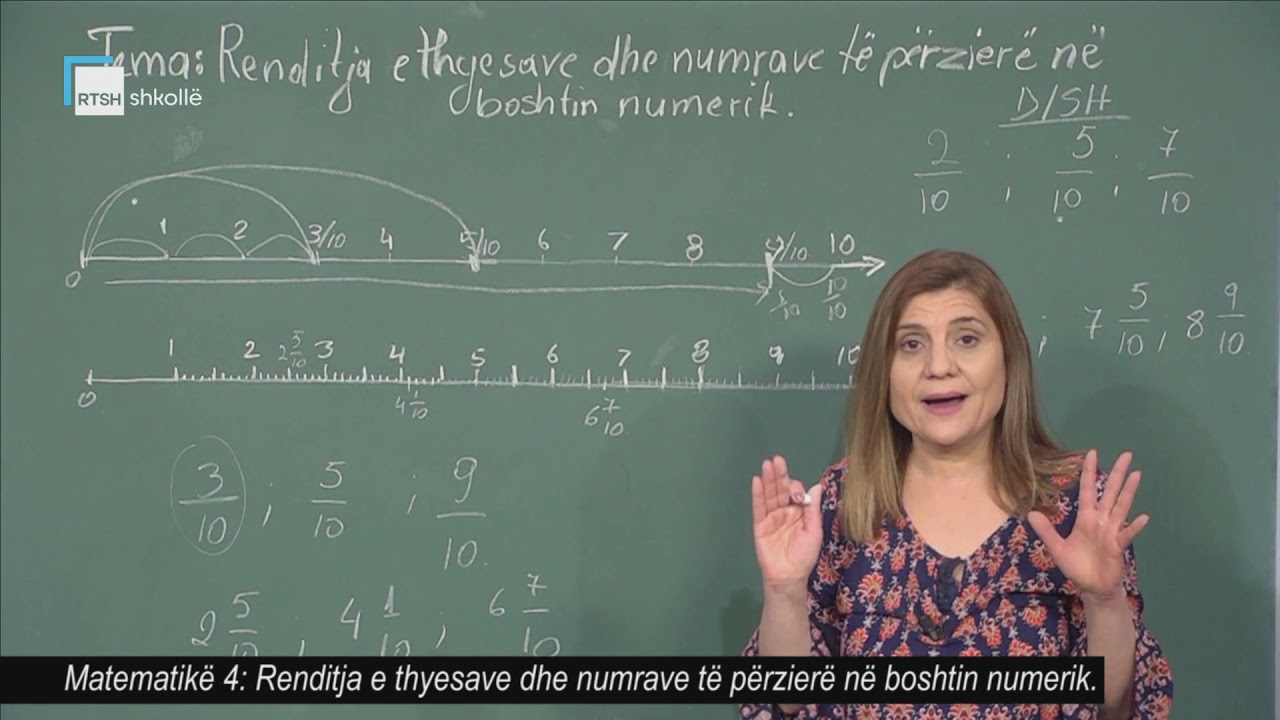 Matematikë 4 - Renditja e thyesave dhe numrave të përzierë në boshtin numerik