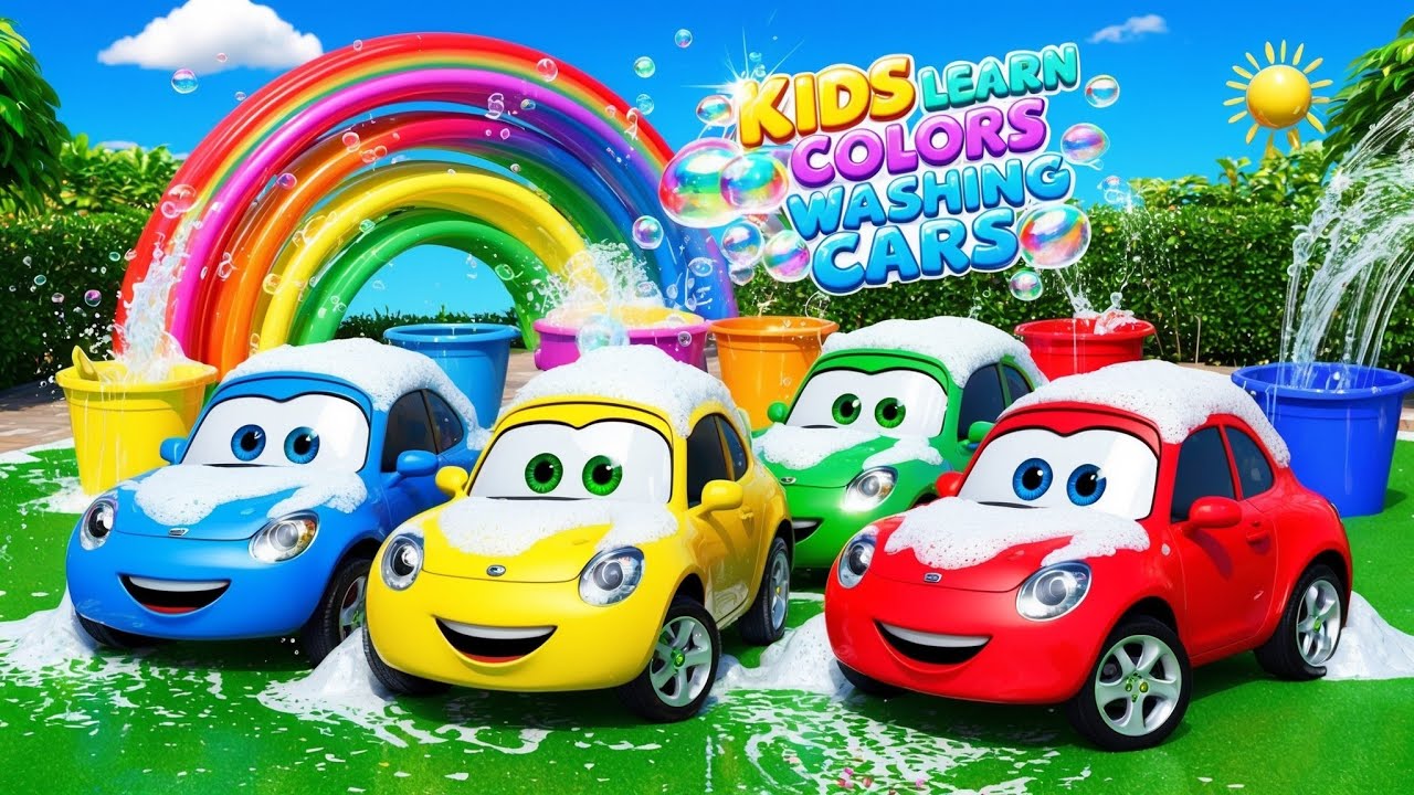 Kids Learn Colors Washing Cars | Blue, Green, Yellow & Red Fun Song 🚗💦 ...