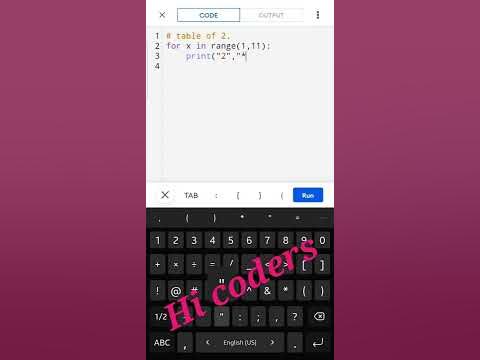 table of 2 in python! python me 2 ka table kaise likhe ! #shorts # ...