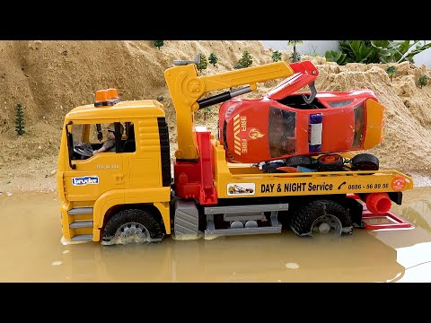 Find and rescue fire truck and crane trucks - Collection of videos about toy cars