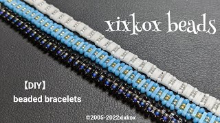 【DIY】xixkox beads MIYUKIクォーターティラビーズ(QuarterTILA Beads)とシードビーズ(Seedbeads)のブレスレット 【easy】【 simple】