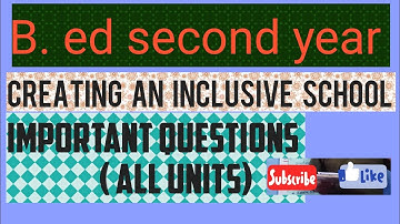 Creating an inclusive School (important questions) - All units