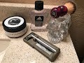 Adidas Pulse Aftershave, Gillette Sensor Excel, Wolf Whiskers Brush, Skullbuster Soaps.