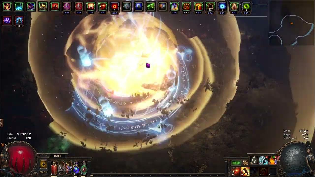 [POE build 3.25] Molten Strike of Zenith Warden T17 Abomination showcase YouTube