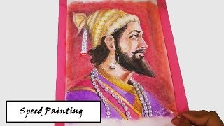 Speed Painting Chhatrapati Shivaji Maharaj portrait using soft pastels screenshot 5