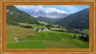 4K Framed TV Wallpaper  Picturesque Dolomites Alpine Village