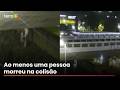 Carro cai no Rio Tamanduateí após acidente com outros dois veículos em SP; veja momento