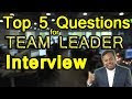 Top 5 Questions for Team Leader Job Interview | Career Guidance in English