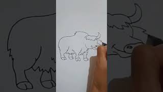 Cara mudah menggambar Banteng || ide cara mudah membuat gambar #shorts #viral #gambar #drawing