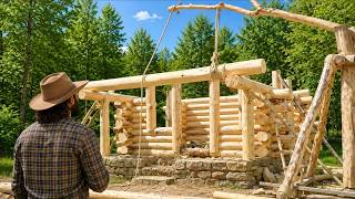 Surviving in the Forest | Continuing to Build My Log House | Part 4