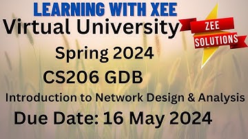 CS206 Introduction to Network Design & Analysis GDB Spring 2024 Virtual University of Pakistan
