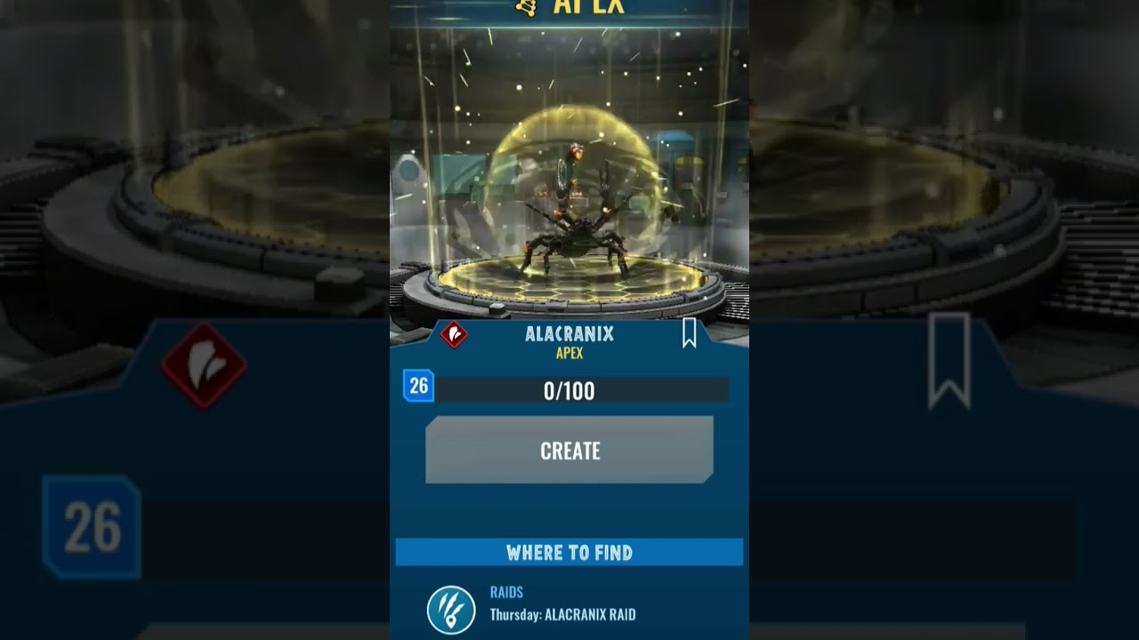 *ALACRANIX* Unlocked 🤣 0 Cash - Jurassic World Alive