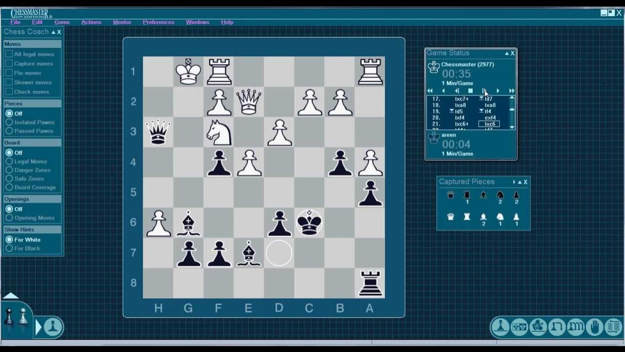 Chessmaster Grandmaster Edition (PC) - Xonatron vs. Hayden 1294 (1-0) -  First 40m of Gameplay 