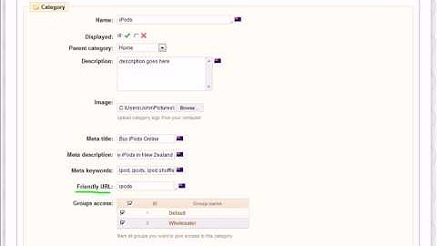 Adding Categories Using 123 Online