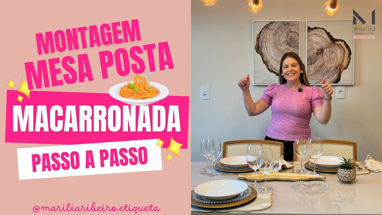 Montagem de mesa posta - Macarronada - passo a passo 🍝