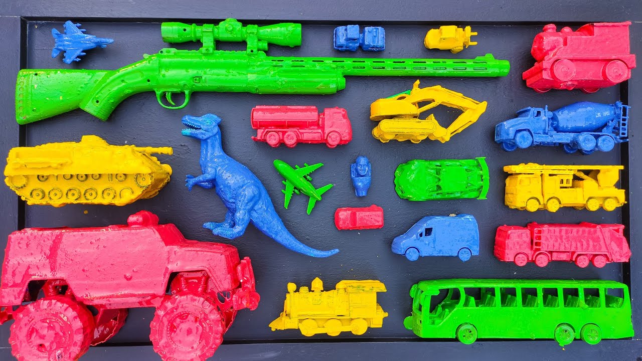 Membersihkan Mainan Mobil Balap,Truck Molen, Kereta Api, Bus Telolet, Tank Baja Excavator,Mobil Jeep