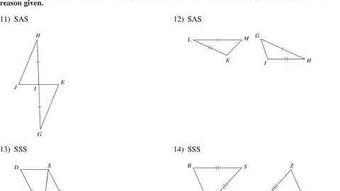 SAS and SSS Congruence Help Part 2 - Kuta Worksheet