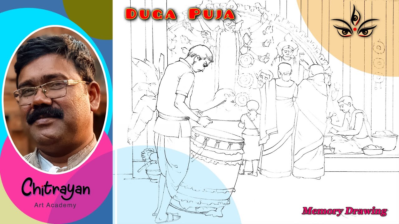 Durga Puja Drawing Easy Step By Step | Durga Puja Special Drawing For Beginners | Maa Durga Drawing