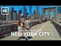 [4K] NEW YORK CITY - Walking Brooklyn Bridge, NYC Historic Landmark, Manhattan, Brooklyn USA, Travel