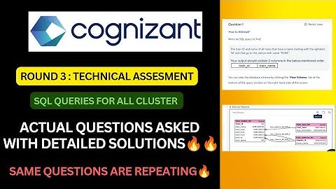 Cognizant actual SQL Queries with detailed explanation |  Clusters exam pattern technical test #cts