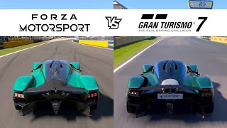 Forza Motorsport vs Gran Turismo 7 - Aston Martin Valkyrie - FM8 vs GT7 Comparison