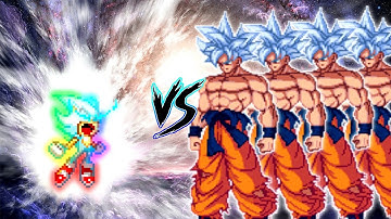OMG😱 | Sonic Chaos V4 JVL OP (all form) VS Goku DBS V3.5 OP (all form) X 4 in Jump Force Mugen
