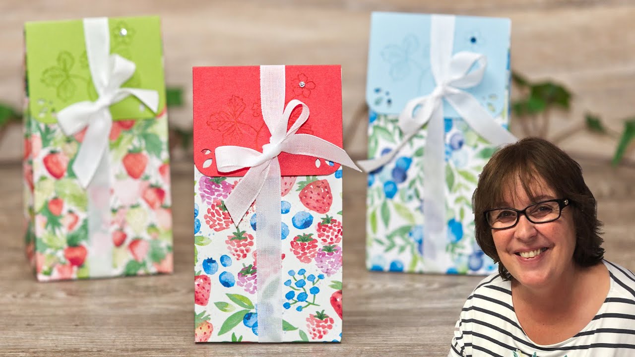 Geschenktüte „Fruchtige Grüße“・SAB Gratisprodukt / Designerpapier Sommerbeeren・Stampin’ Up!