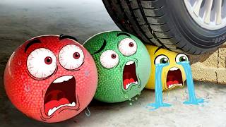 CRYING LOUD! Experiment Car vs Doodle Balls | Crushing Crunchy & Soft Things | Woa Doodland screenshot 4