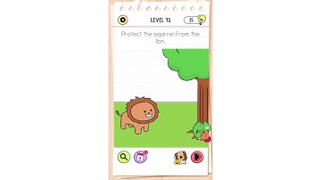 "Protect the squirrel from the lion" Brain Test All-Star Level 73 Guide