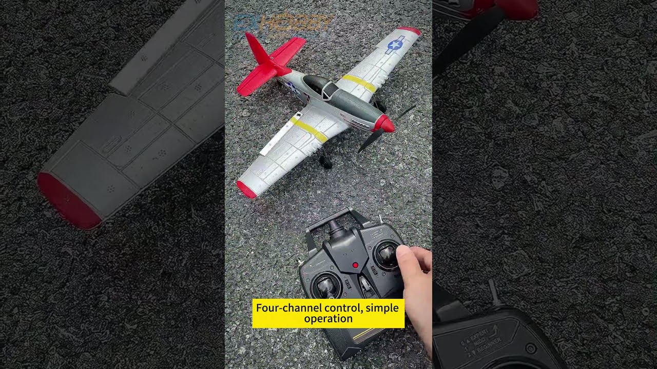 VOLANTEXRC Mustang P51 Red(RTF) 4CH 400mm For Beginner (15.7'') 76105-Video Preview