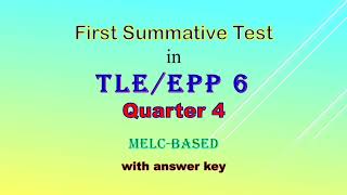 First Summative Test in TLE 6 with answer key, melc-based, fourth quarter, Q4.