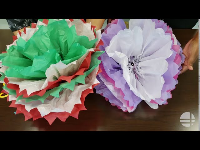 How to make tissue paper flower- super easy method/ easy birthday