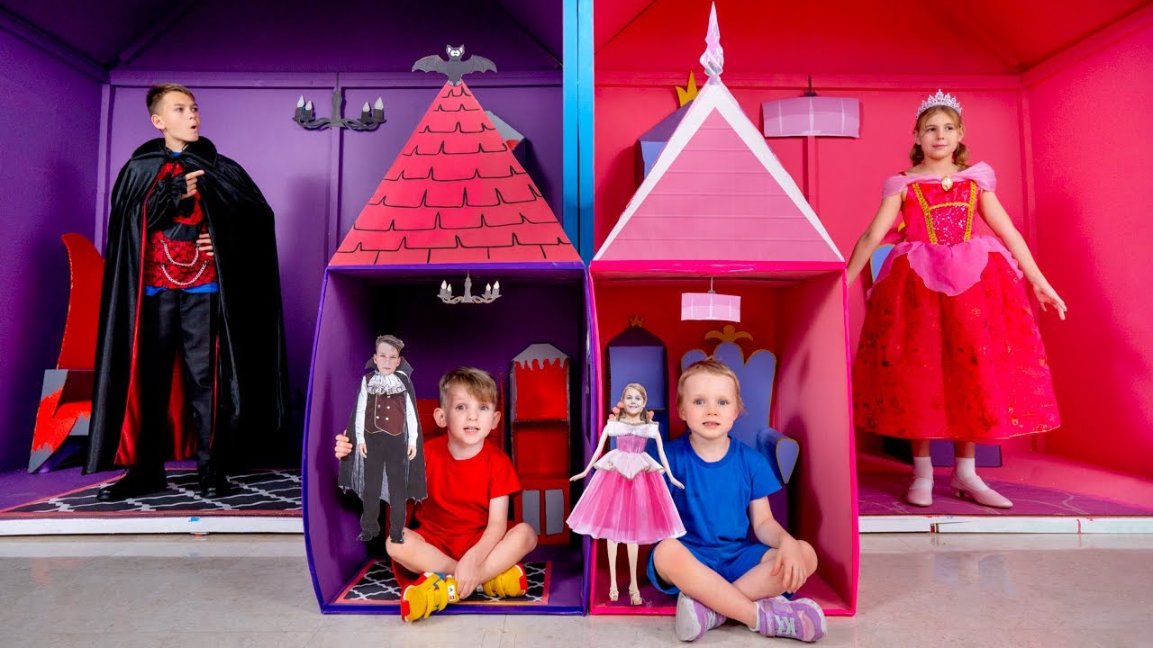 ⁣Five Kids Princess House VS Vampire House + more Children's videos