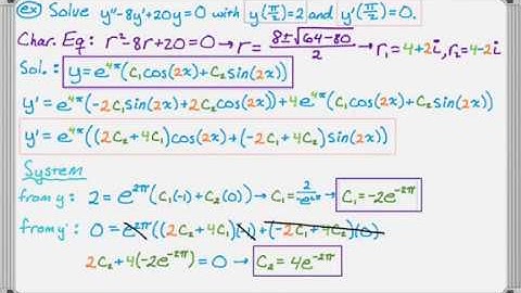 2nd Order Homogeneous Linear Differential Equations and Initial Value Problems