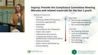 Beyond Paperwork:  Assessing the Effectiveness of a Compliance Program - Session 3.