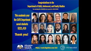 Affordable Learning Solutions Department Award 2019-2020
