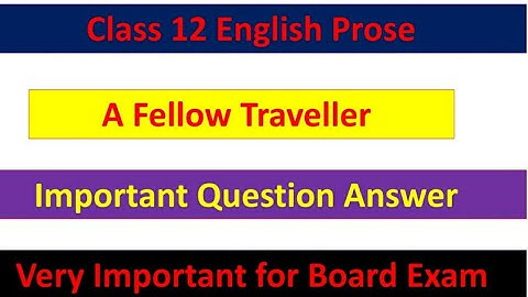 A Fellow Traveller - Short Answer Type Questions