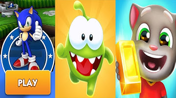 Om Nom Run vs Talking Tom Gold Run vs Sonic Dash - All Characters Unlocked Shadow Android Gameplay