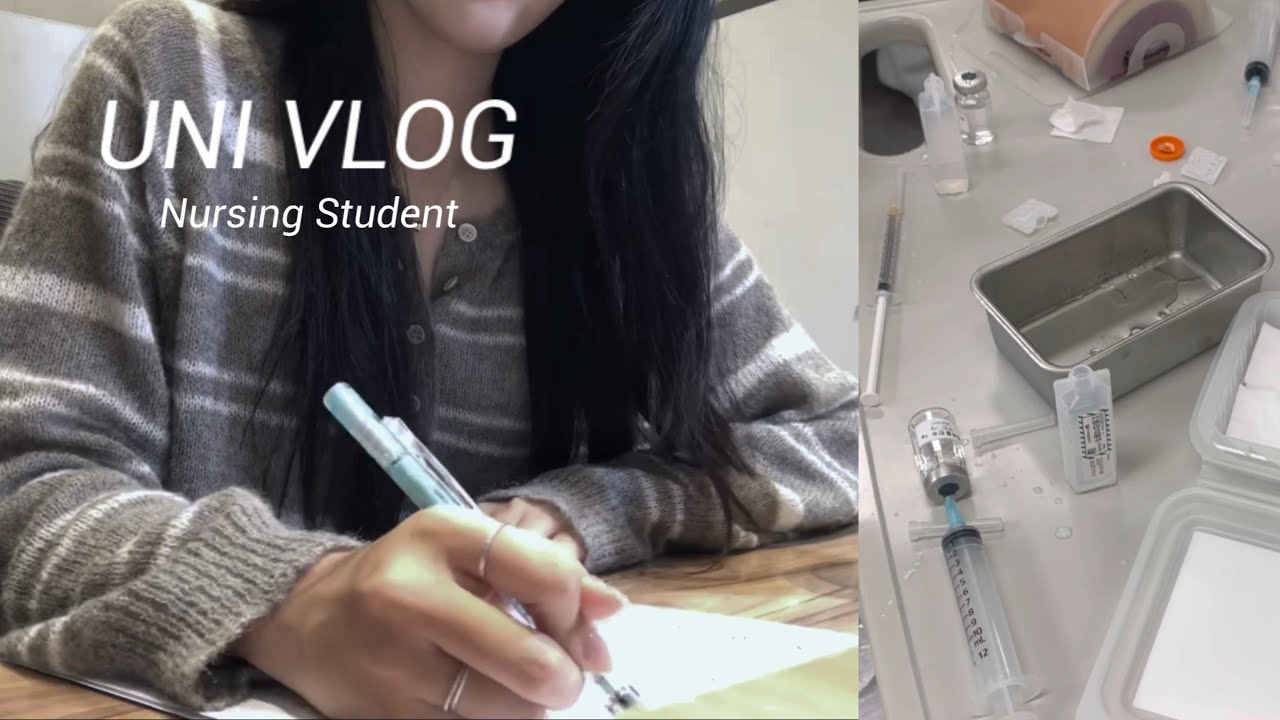 (eng)🍂 피내주사 실습하고 연휴에도 공부하는 간호대생... | 쫌쫌따리 병원봉사 | 강제갓생당하기 | 간호학과 | nursing student