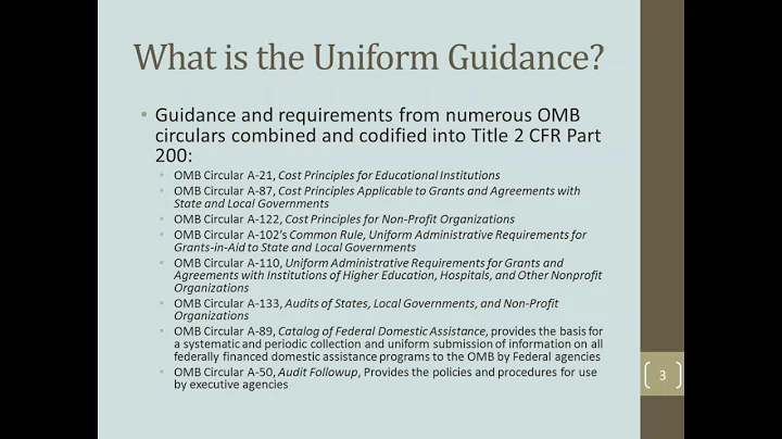 Uniform Grant Guidelines Implementation Issues for...