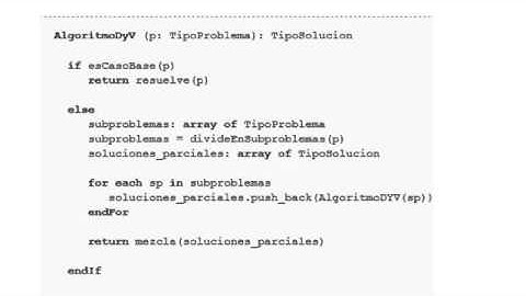 algoritmo divide y venceras