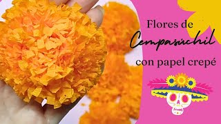 Como hacer flores de Cempasúchil con papel crepé #flores #cempasúchil #cempasuchil