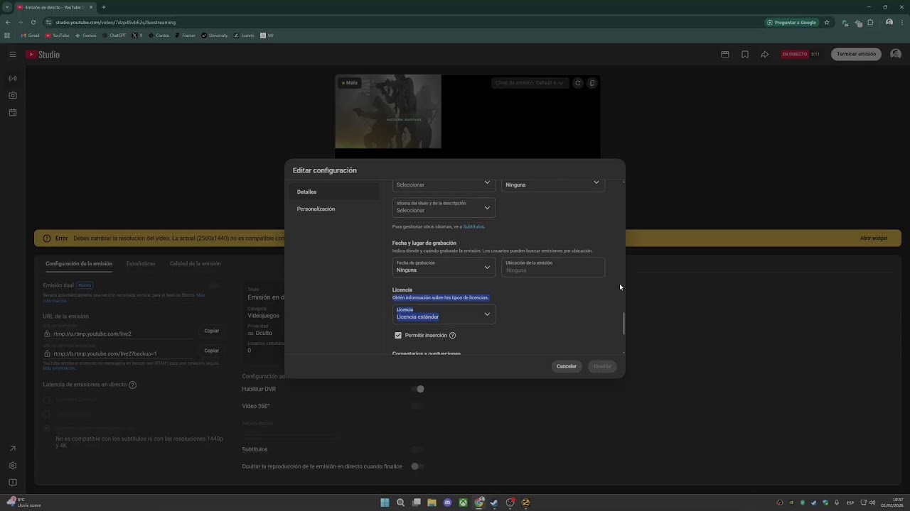Emisión en directo de Serman