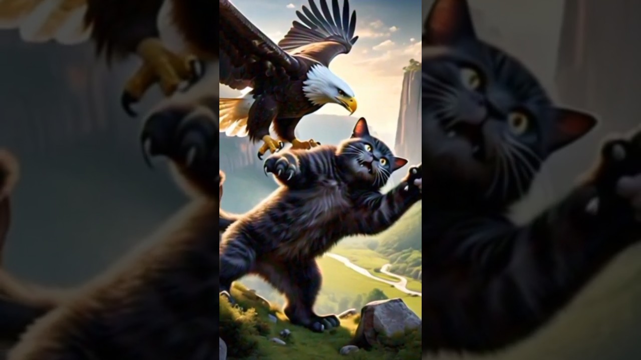 black cat vs eagle